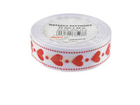 Wstążka satynowa serca 25mmx22m WSV25-2 Brewis